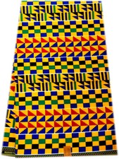 KENTE Print African Ankara Wax Print, 100 Cotton, Sell by 6 Yards
