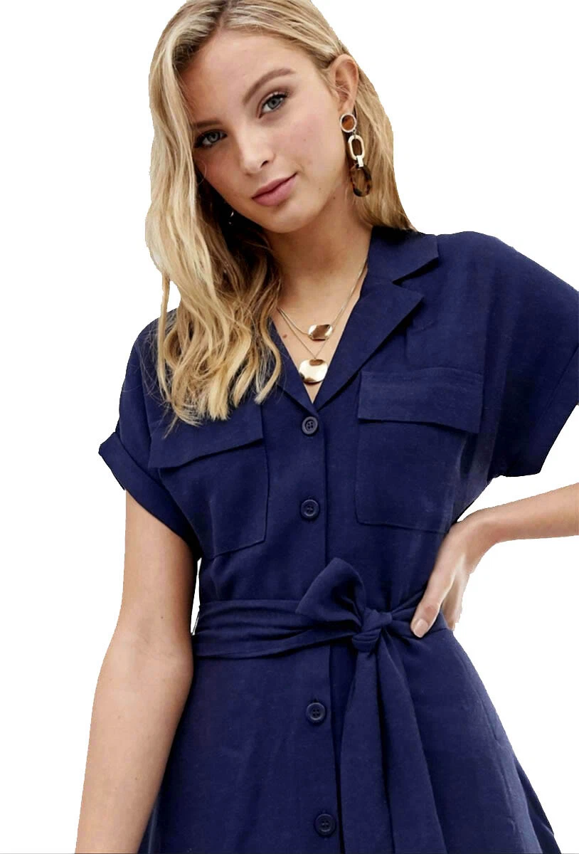 Oasis navy 2025 shirt dress