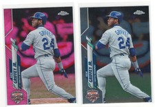 (2) 2020 Topps Chrome Update Ken Griffey Jr. Pink Wave Refractor & Base Chrome