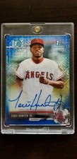 Torii Hunter Jr 2017 Bowman Chrome Blue Mega Refractor Autograph # 032/150