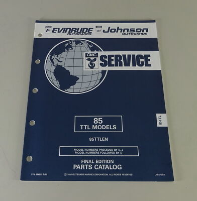 Teilekatalog OMC Evinrude / Johnson 85 PS Models Stand 05/1992