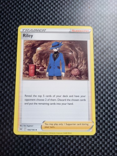 Pokemon Cards Riley Pokémon TCG Riley Lost Origin 166/196 Regular Uncommon Trainer Card NM ...
