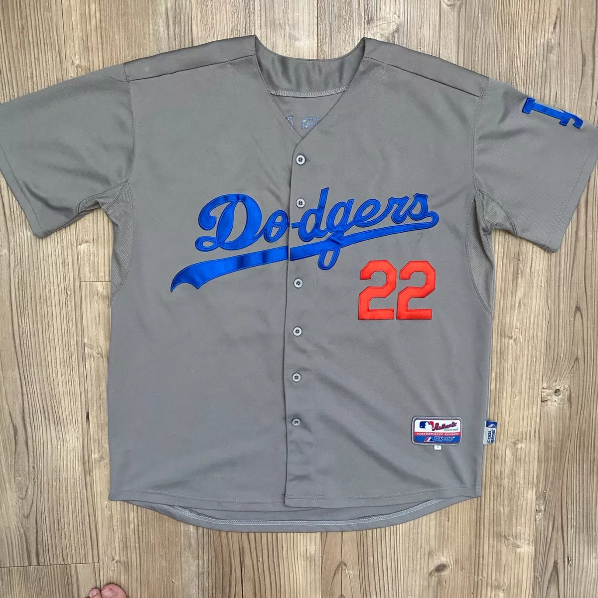 Authentic Majestic Cool Base MLB Los Angeles Dodgers Clayton Kershaw Jersey Read
