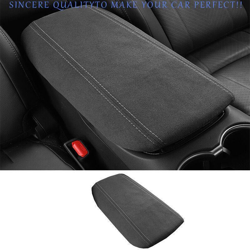 For Toyota Venza Harrier 21-2024 Gray Alcantara Console Armrest Box Cover Trim