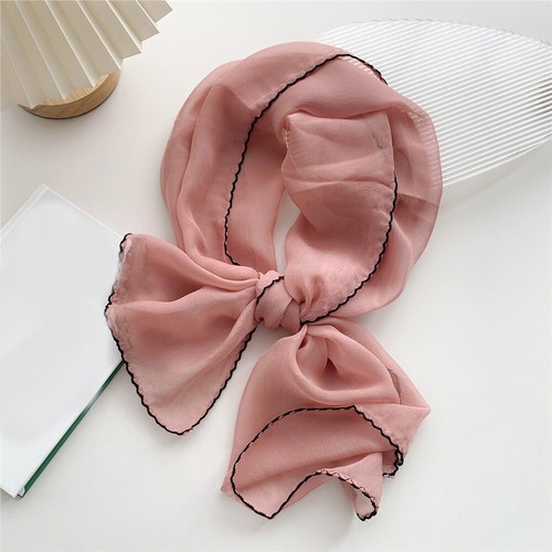 Damen Einfarbige Schals Dünne Stirnbänder Halstuch Weicher Schal Scarf Scarves - Picture 9 of 25