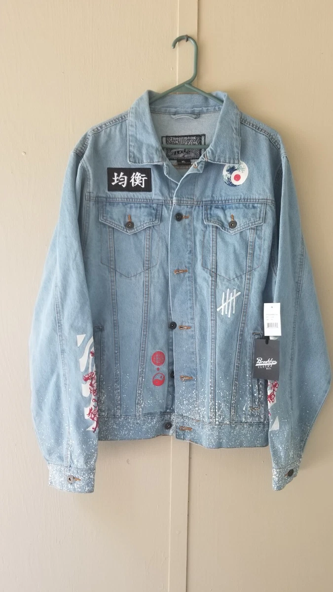 BROOKLYN CLOTH MFG CO XL DENIM JACKET NEW WITH TAGS Mens W/ PATCHES  EMBROIDERY | eBay