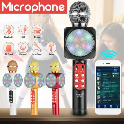 WS1816 Bluetooth Karaoke  Noise Reduction Capacitive Microphone  Flashing Lights