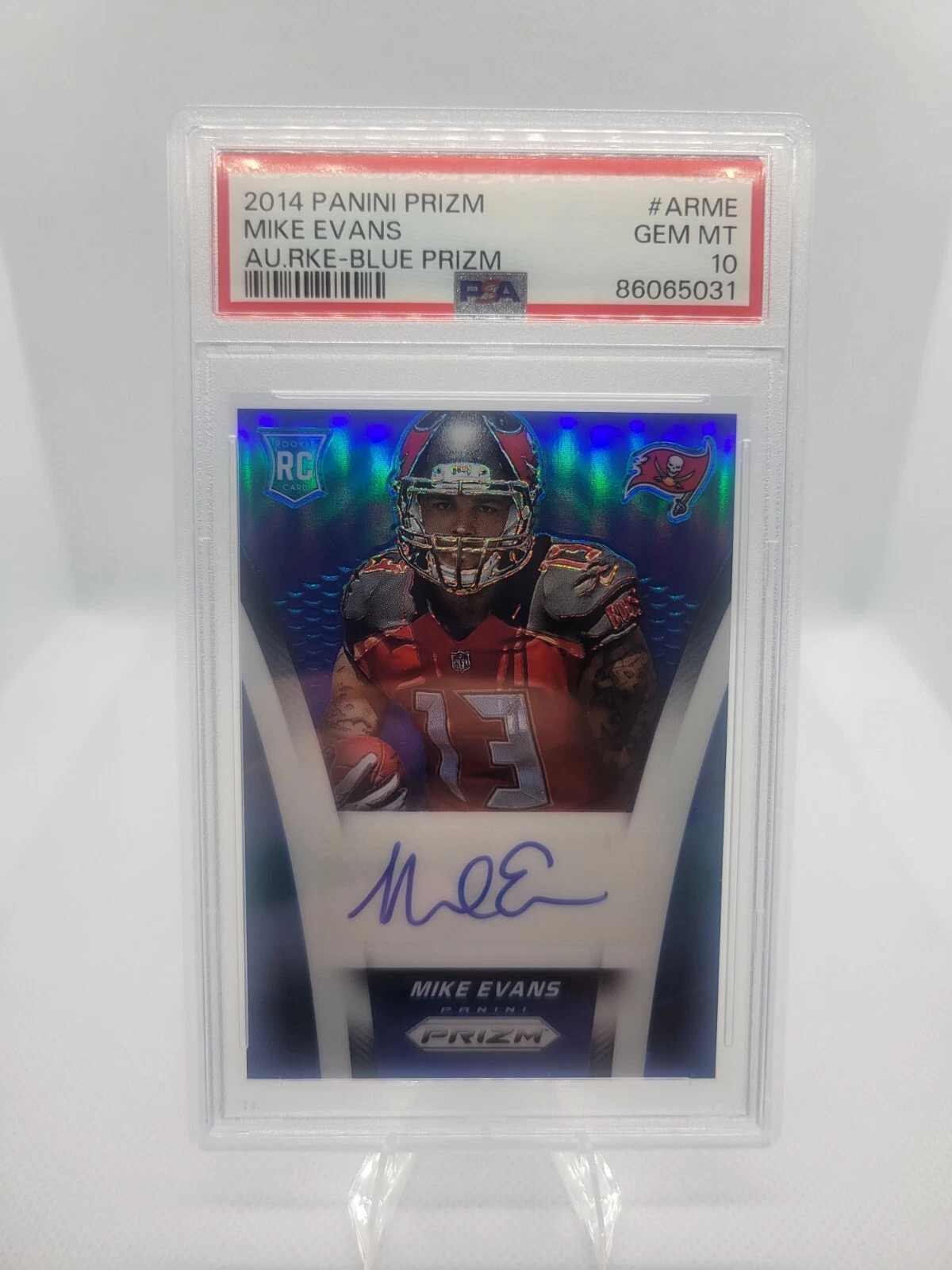 Mike Evans Panini Prizm Autograph Rookies #ARME Blue Prizm