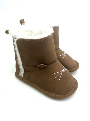 Baby Boots girls Size 3/6m Shoes Children Kids Footwear Brown