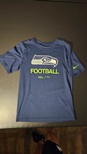 Seattle Seahawks Nike Tee Dri-Fit Short Sleeve Graphic T-Shirt Youth M Blue