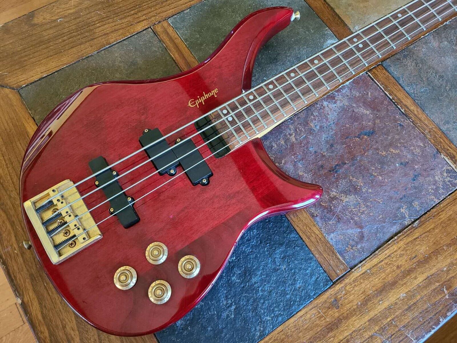 Epiphone EBM-4 bass MIK 1997 - transparent red