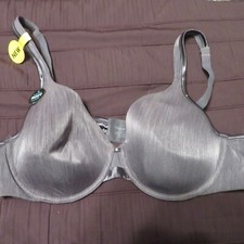 Vanity Fair Gray Silver Satin Underwire Bra 40C NWT