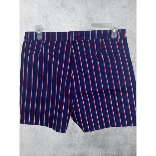 Caribbean Joe Classic Fit Stretch Navy Red Striped Cotton Womens Shorts NEW 12 - Picture 5 of 7