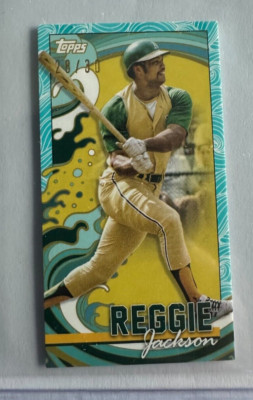 REGGIE JACKSON 2022 TOPPS RIP BASEBALL #MRIP-RJ MINI BLUE PARALLEL #28/30 A's
