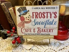 Frosty's Cafe & Bakery, Snowman, Artist Canvas Board Sign 5x7
