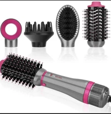 Hair Dryer Brush Set IG INGLAM 4 in 1 Blowout Brush Negative Ion Detachable