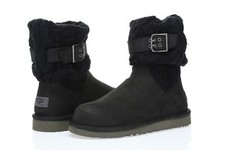 Ugg Australia Cambridge Women's black knitted leather winter boots sz. 4