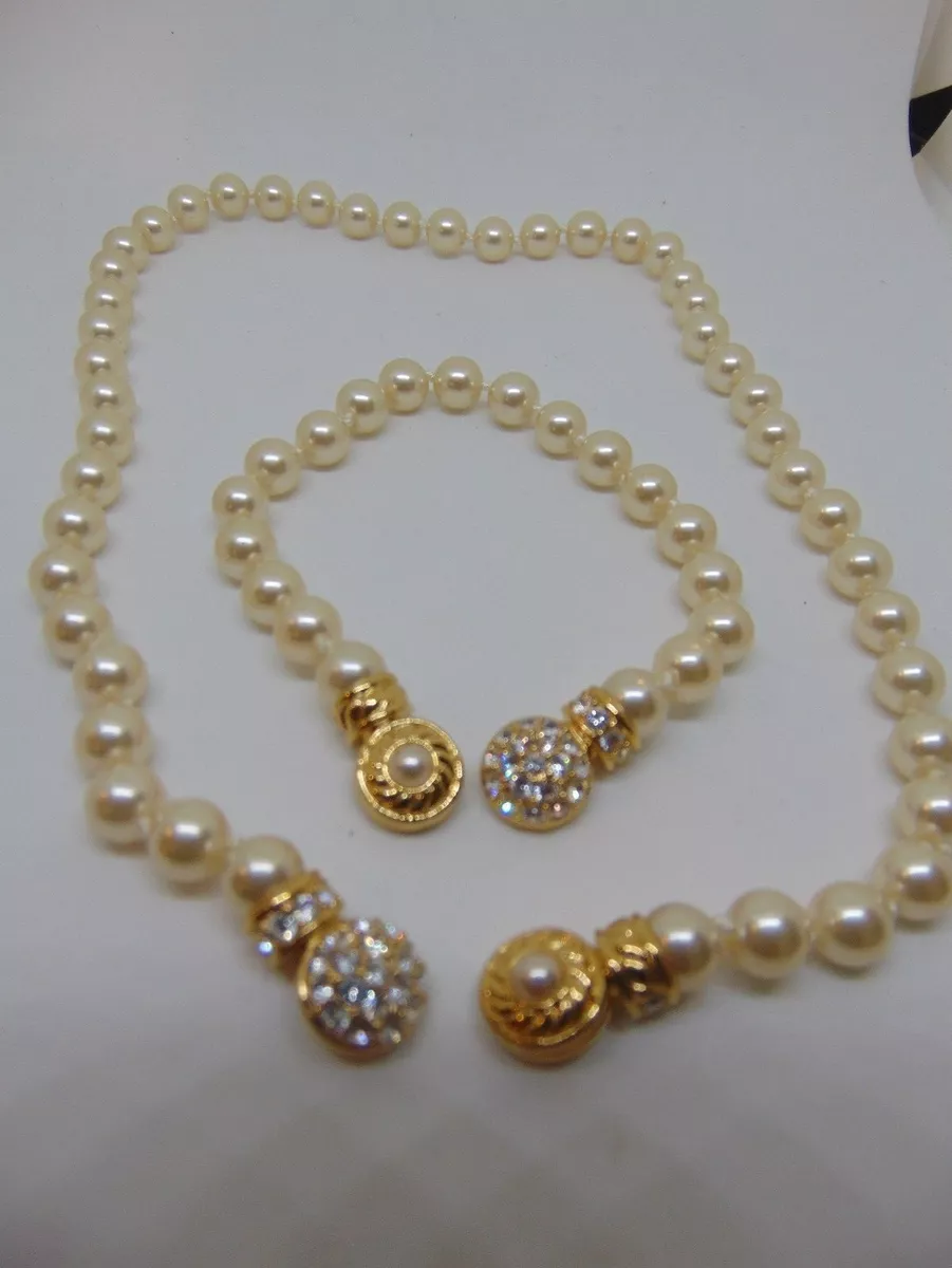 NOLAN MILLER FAUX PEARL NECKLACE W BRACELET eBay
