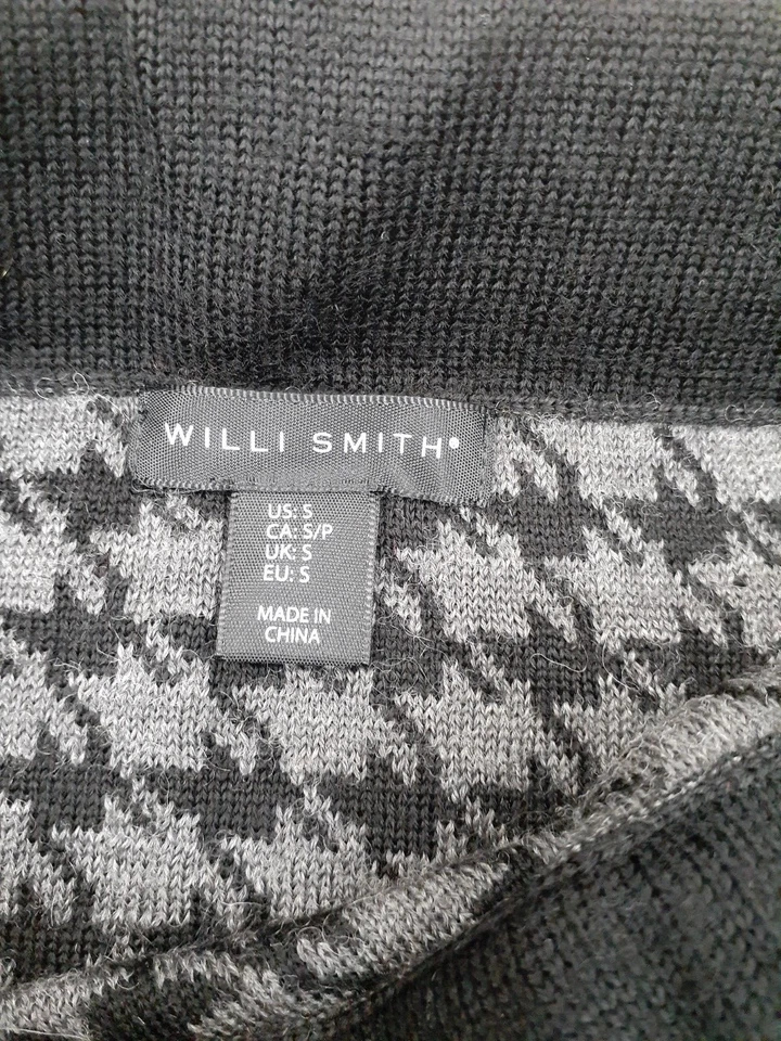 Willi Smith Mujeres S Negro Gris Pata de Gallo Cuadros PullOn Mezcla de Lana Suéter Falda Foto 3 de 4