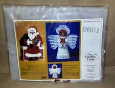 Vintage The Creative Circle Plastic Canvas Kit 2601 Tree Top Angel