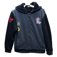 Disney Mickey Mouse Jacket Youth Extra Large Blue Full Zip Hoodie Fleece Boys