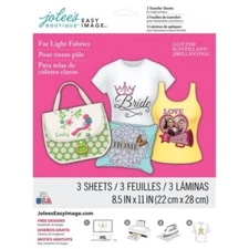 Jolee's Easy Image Transfer 8.5"x11" 3 Sh/Pkg-Glitter For Light Fabrics 56-47016