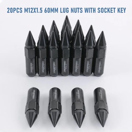 Cap Spiked Racing Wheel Lug Nuts 20PCS M12 x 1.5mm 60mm Arrow Style New - Picture 25 of 66
