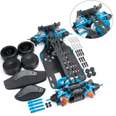 Rc 1:10 Alloy & Carbon Frame Chasis Kit For TT01 TT01E Shaft Drive