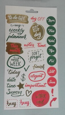 Let's Planner stickers Mon Tue Wed Thu Fri Sat Sun Big Day Urgent 262583