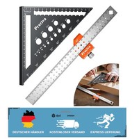 Aluminium Zimmermannswinkel Set Mit 180Mm Dreieckslineal Und 300Mm Streichmaß