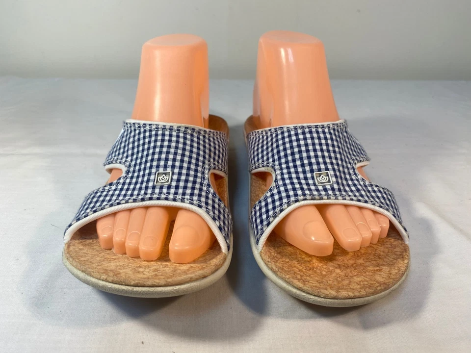 Sandalias ortopédicas cómodas SPENCO Kholo para mujer azul blanco guinga - EE. UU. 7 Foto 4 de 4