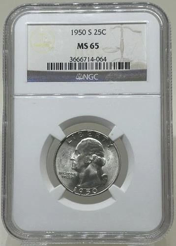 1950 S Washington Quarter NGC MS-65