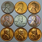 9 Lincoln Wheat Cents Uncirculated/Toned All Different Dates! (Lot#13)