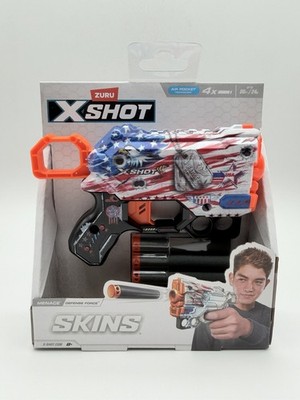 Zuru XShot Menace DEFENSE FORCE Skins Air Pocket Technology with 4 Darts