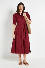 Wallis Burgundy Shirt Dress Womens Daywear Dresses
