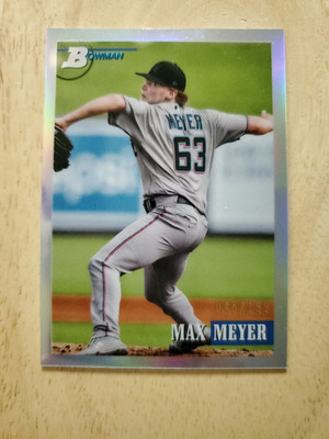 Max Meyer 2021 Bowman Heritage Prospect Refractor Card #/199 Miami Marlins