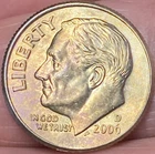 2006-D Roosevelt Dime Beautiful Lustrous Gold/Rainbow Toned Coin   #18