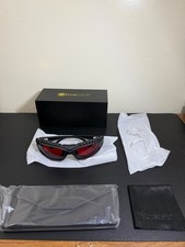True Dark Twilights Classics Wrap Sunglasses Black Plastic Frame Red Lenses