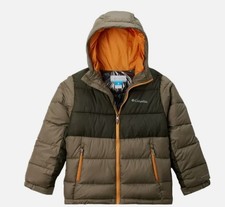 Columbia Pike Lake II Hooded Padded Jacket Stone Green/Orange - Youth Size Large
