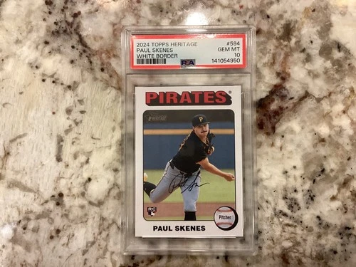 Paul Skenes Rookie 2024 Topps Heritage White Border #594 PSA 10 POP Is Only 42!
