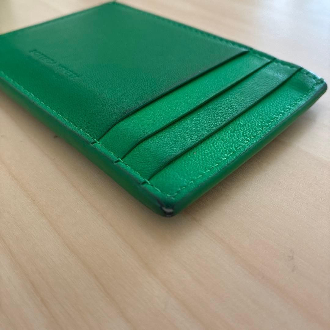 Bottega Veneta Parakeet Green Leather Card Case 7.6x11.4cm Used thumbnail 7