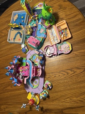 Vintage And New Polly Pocket Play Sets And Compacts With Figures And Accessories