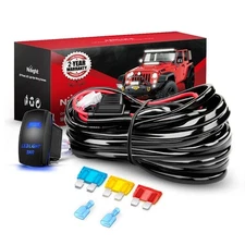 Nilight 10014W LED Light Bar Wiring Harness Kit 14AWG Heavy Duty 12V 5Pin Rocker
