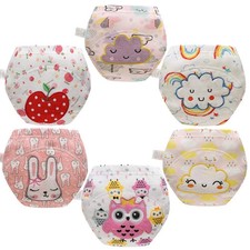 Baby Toddler Thick Absorbent Potty Training Pants Underwear 2T, 6pcs Girls' 