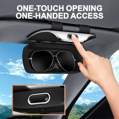 #ad Car Sunglasses Case Holder Cage Box Auto Vehicle Sun Visor Glasses Storage Clip $12.59
