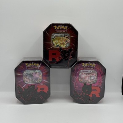 Pokemon Destined Rivals Team Rocket's Tins x3 Bundle Persian Mewtwo Nidoking Neu