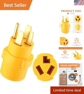 Robust NEMA 14-50P to 10-30R Yellow Adapter - Ideal for RV and Dryer Connections
