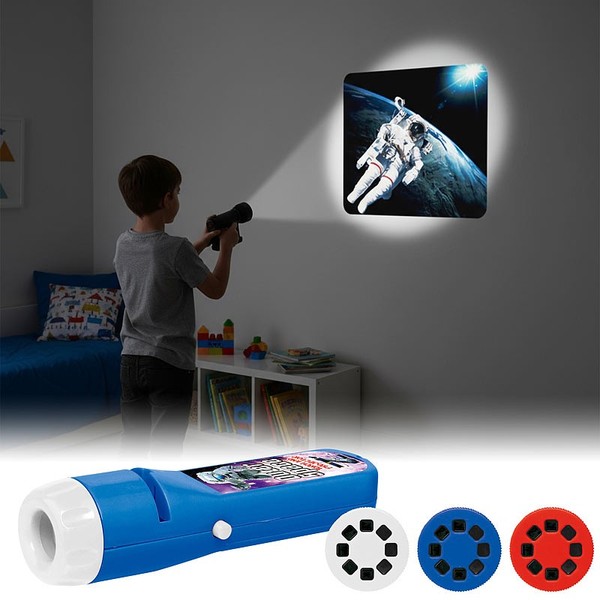Playtastic Projektor-Taschenlampe FüR Kinder, 24 Weltraum-Bilder, 3 Bildscheiben-image
