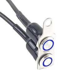 Stainless steel bracket Motorcycle Handlebar Switch ON-OFF 2 Push Button(BLUE)