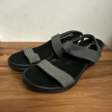 Skechers Sandals Rumbler Wave Beaded Memory Foam Wedge - UK 10 - New